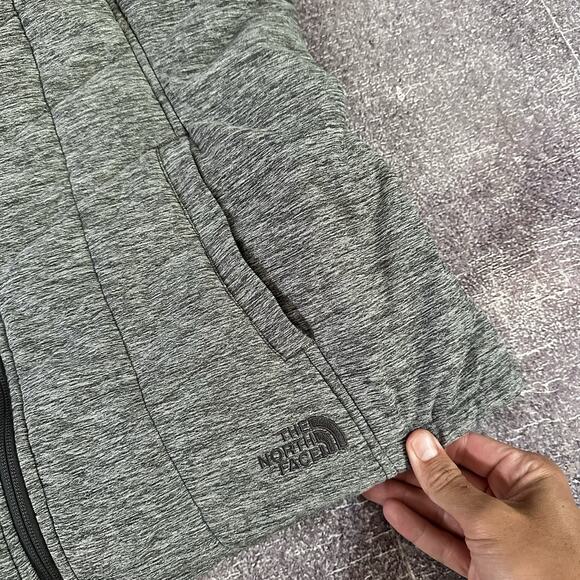 Women's The North Face Heather Gray Black Pseudio Zip Up Puffer Vest Jacket Sz L - Picture 2 of 4